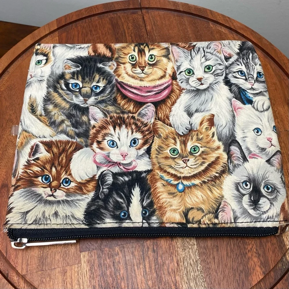 Cat Print Double Sided Makeup Accessories Bag